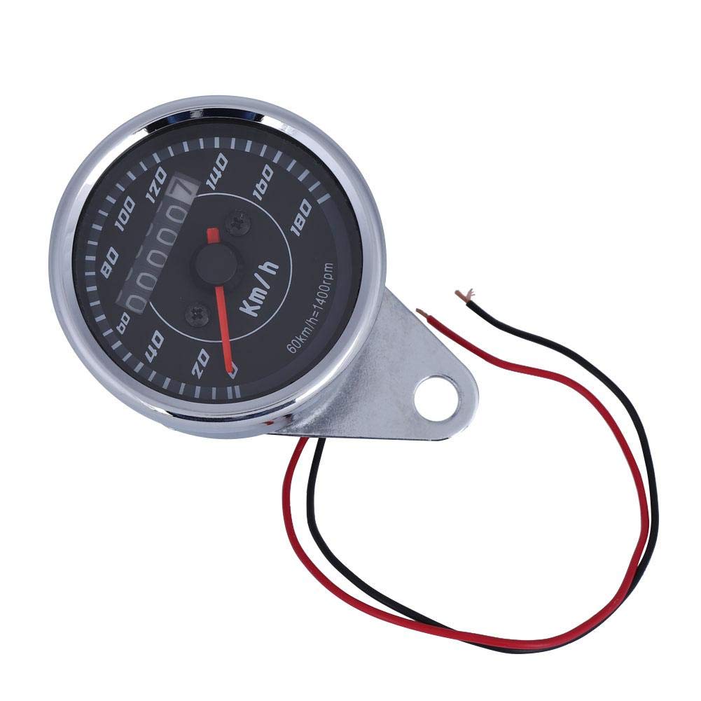 Keenso Motorrad Tachometer, Universal Motorrad Kilometerzähler Tacho mit Zweifarbigen LED-Hintergrundlicht für Motorrad rotierende Schnittstelle des mechanischen Typs von Keenso