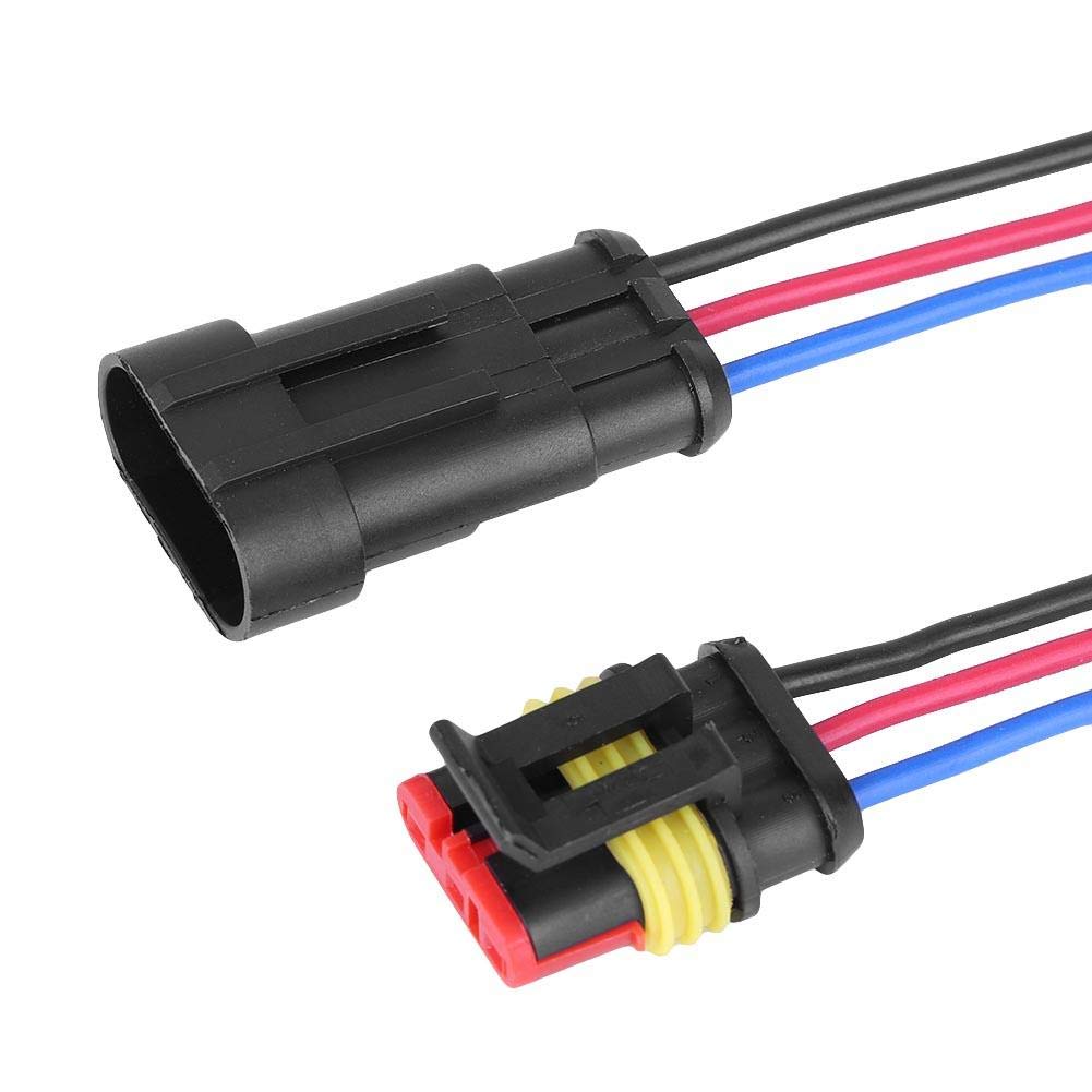 Keenso Neue 5 Kits 3/4/5/6 Pin Weg Kabelsteckverbinder Wasserdichte 3 Line 3 Pin Auto Draht Elektrische Stecker mit Draht AWG Marine Abgassysteme von Keenso