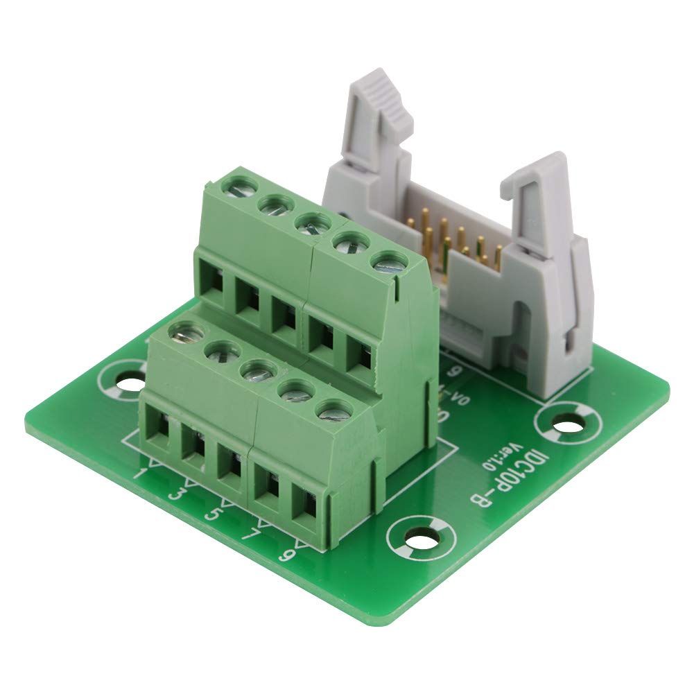 Keenso PLC Breakout Board, IDC10P 10 Polig Männlicher Header Breakout Board Klemmenblock Hutschine Terminal Board von Keenso