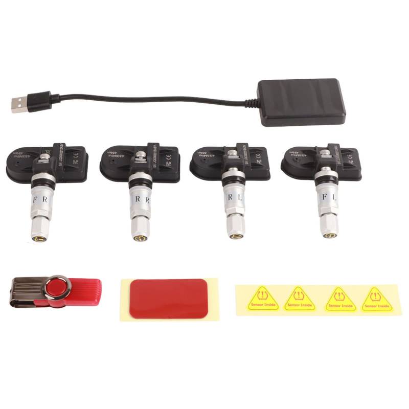 Keenso Auto USB TPMS Kit, Auto Reifendruckkontrollsystem TPMS Interne Sensoren USB -Reifendrucksensor System Ersatz für Android Auto Navigation Display von Keenso