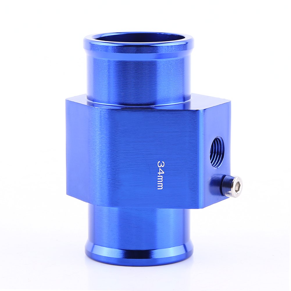 Keenso Universal Aluminium Wassertemperatur Verbindungsrohr Sensor Messgerät Heizkörper Schlauch Adapter, Blau （34mm） Sonstiges Zubehör Kühlsystem von Keenso