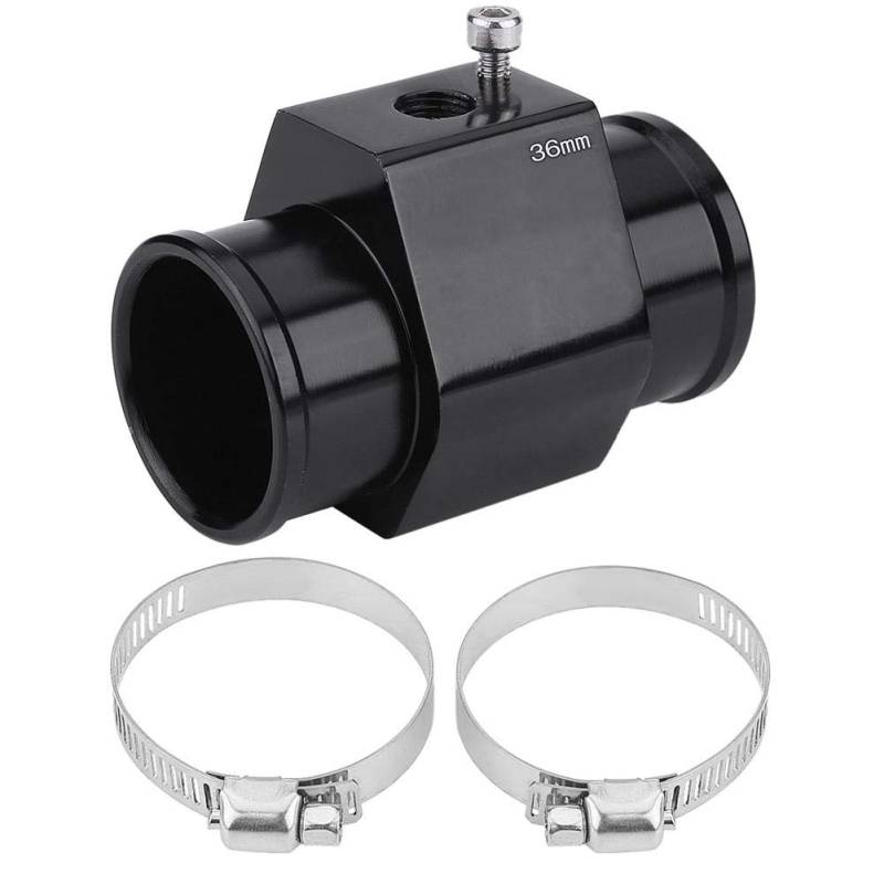 Keenso Auto Wassertemperatur Verbindungsrohr, Auto Wassertemperatur Sensor Adapter 28mm - 40mm Wassertemperatur Verbindungsrohr mit einstellbaren Klammern Universal fit für die meisten Autos(36mm) von Keenso