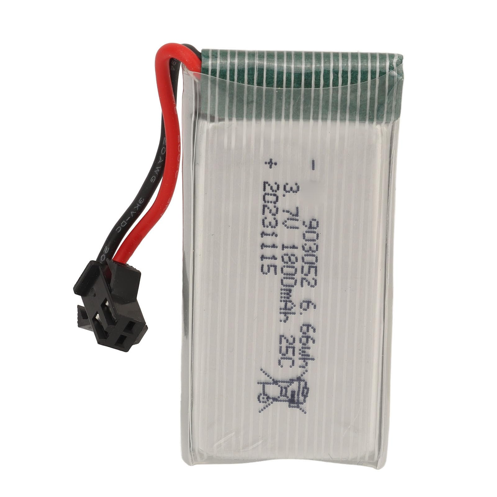 RC Flugzeugbatterie, 3,7 V 1800 MAh Batterie mit Schwarzem SM-Stecker 903052 Lipo 25C Überladung Kurzschluss RC Flugzeugbatterie für X5SW von Keenso