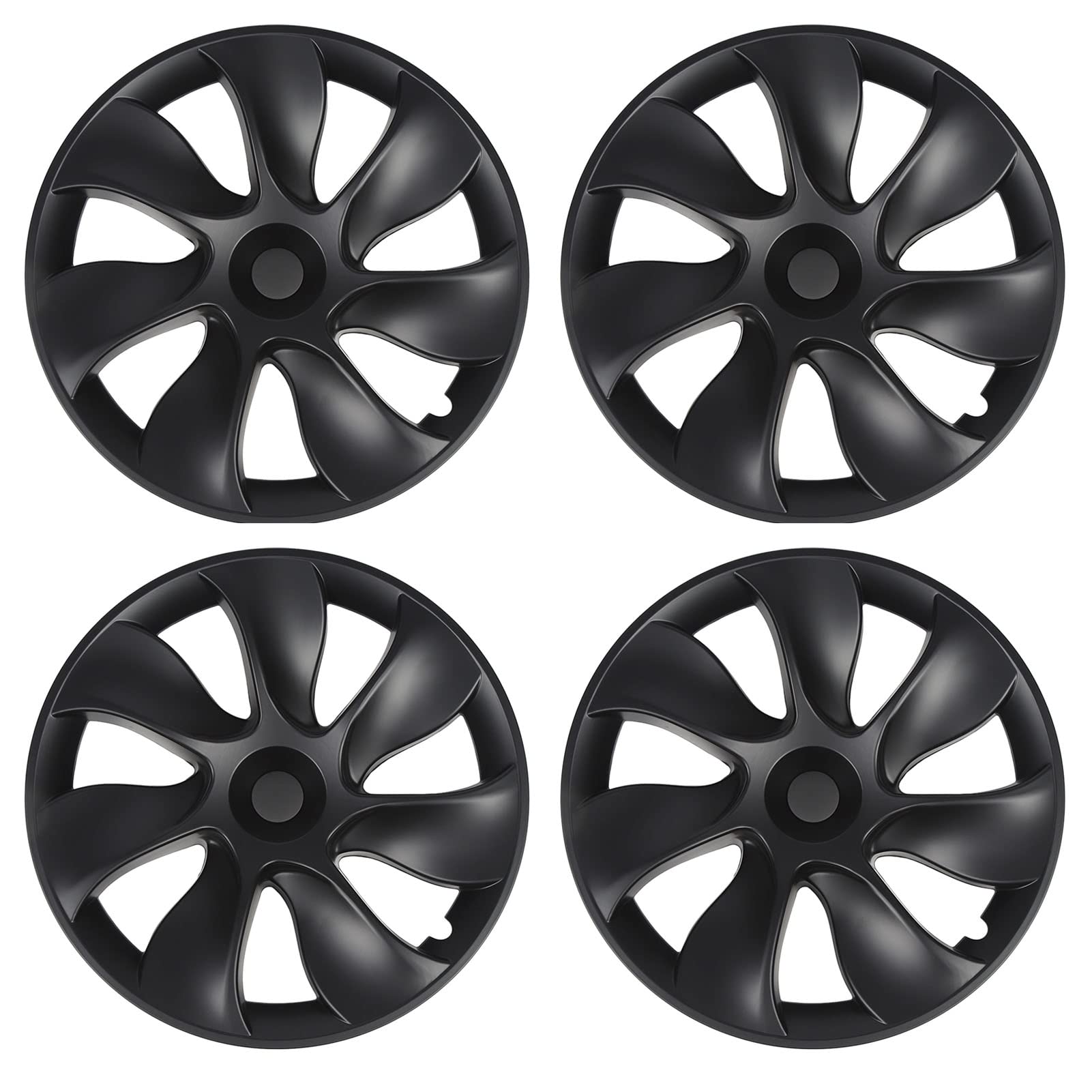 Rad Hubcap, 4pcs ABS-Material 19in Rand Hubcap Hubcap Easy Snap on Design Reduzierter Windresistenz für Teslas y 2020-2023 (Matt-schwarz) von Keenso