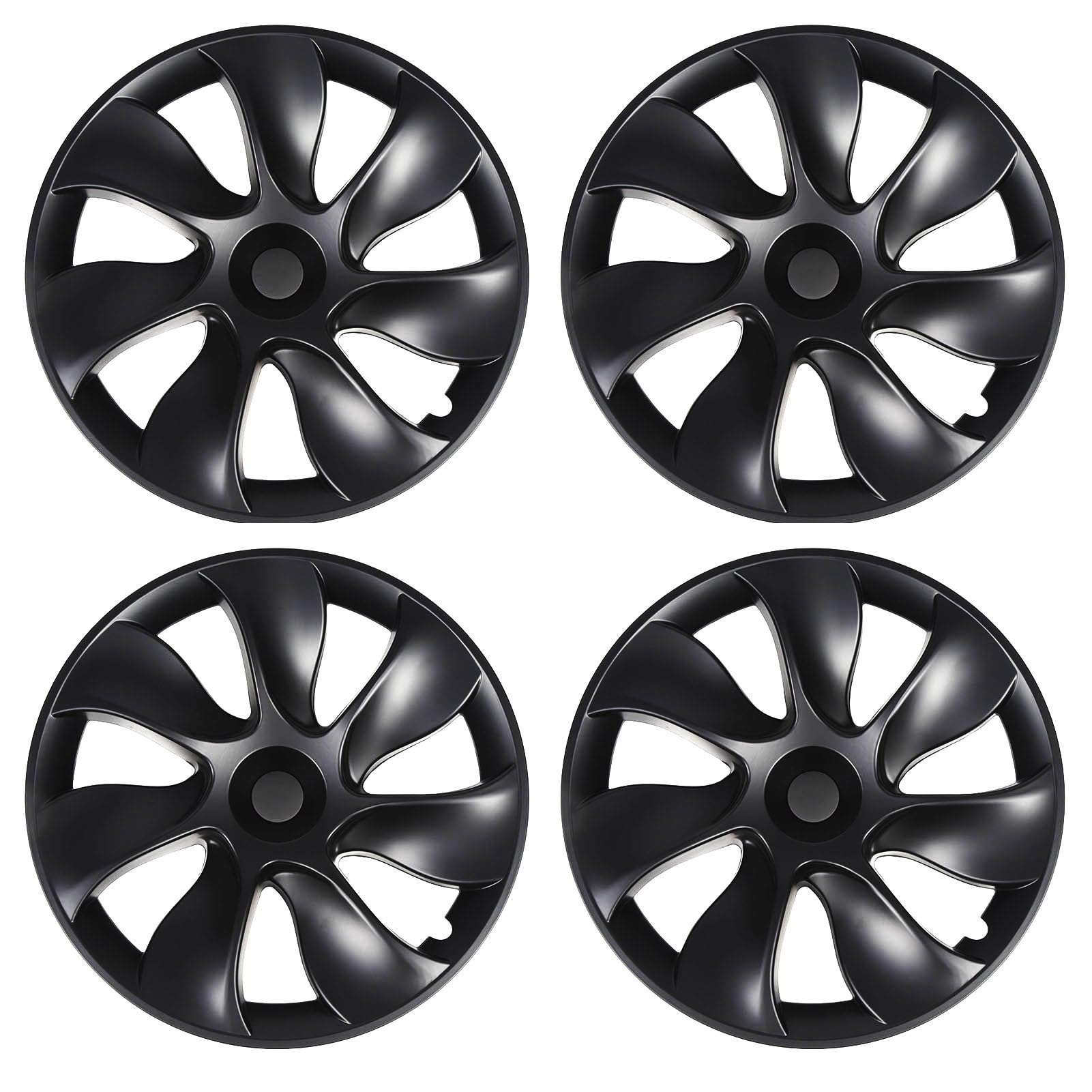 Rad Hubcap, 4pcs ABS-Material 19in Rand Hubcap Hubcap Easy Snap on Design Reduzierter Windresistenz für Teslas y 2020-2023 (glänzend schwarz) von Keenso