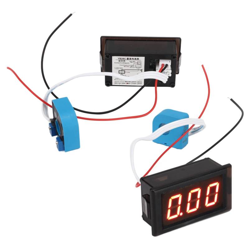 Strommesser, DC-Amperemeter mit Hallsensor, LED-Digitalanzeige, 50 A, Hochgenauer Strommesser für Fahrzeuge von Keenso