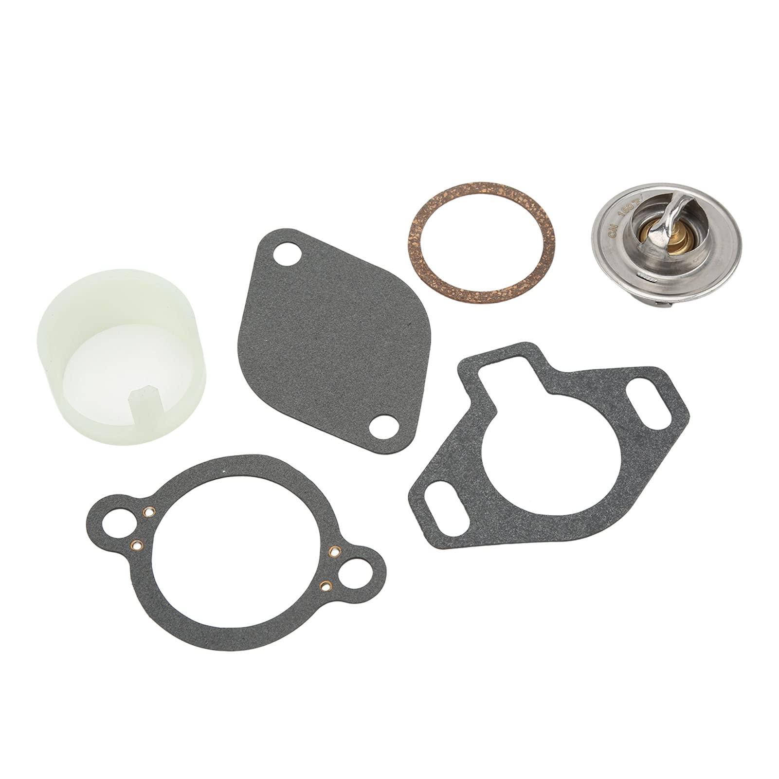 Keenso Thermostat-Kit 807252Q5 Ersatz für MerCruiser mit Hülse 160° 43 L 50 L 57 L 74 L 82 L 1987 Up Auto- Und Motorradteile von Keenso