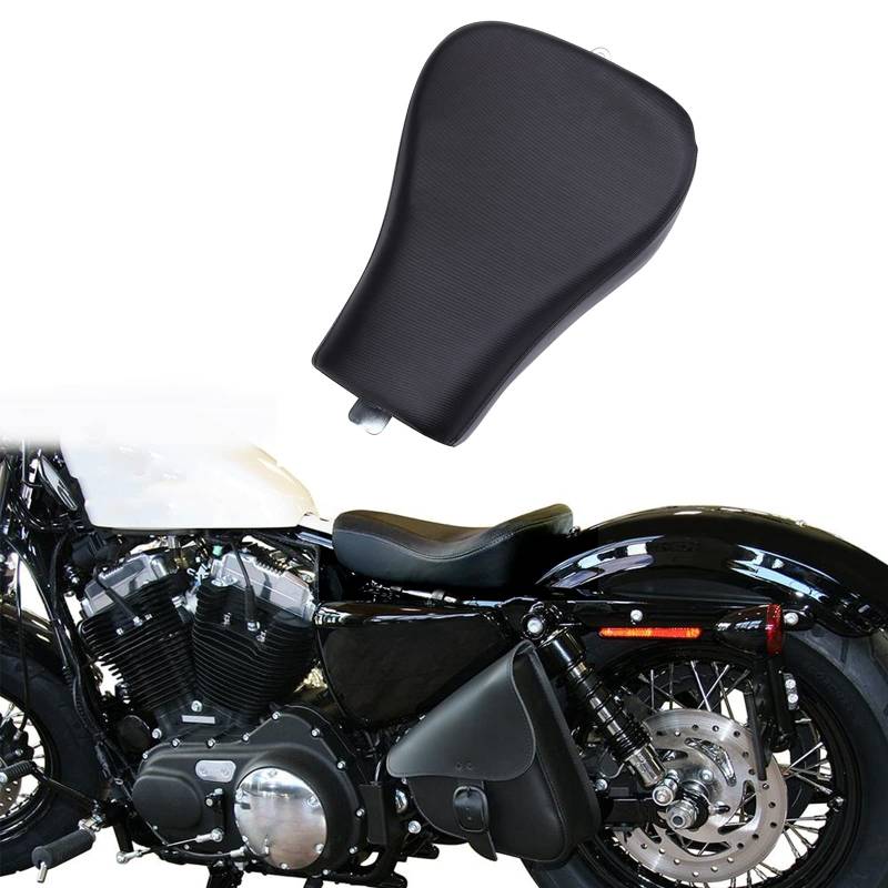 Motorrad Solo Sitz, Motorrad Front Fahrer Solo Sitzkissen Motorradsitze Weiche wasserdichte Passform für Sportster XL883 XL1200 48 72 2010-2015 Cafe Racer, Schwarz. von KEEPDSGN