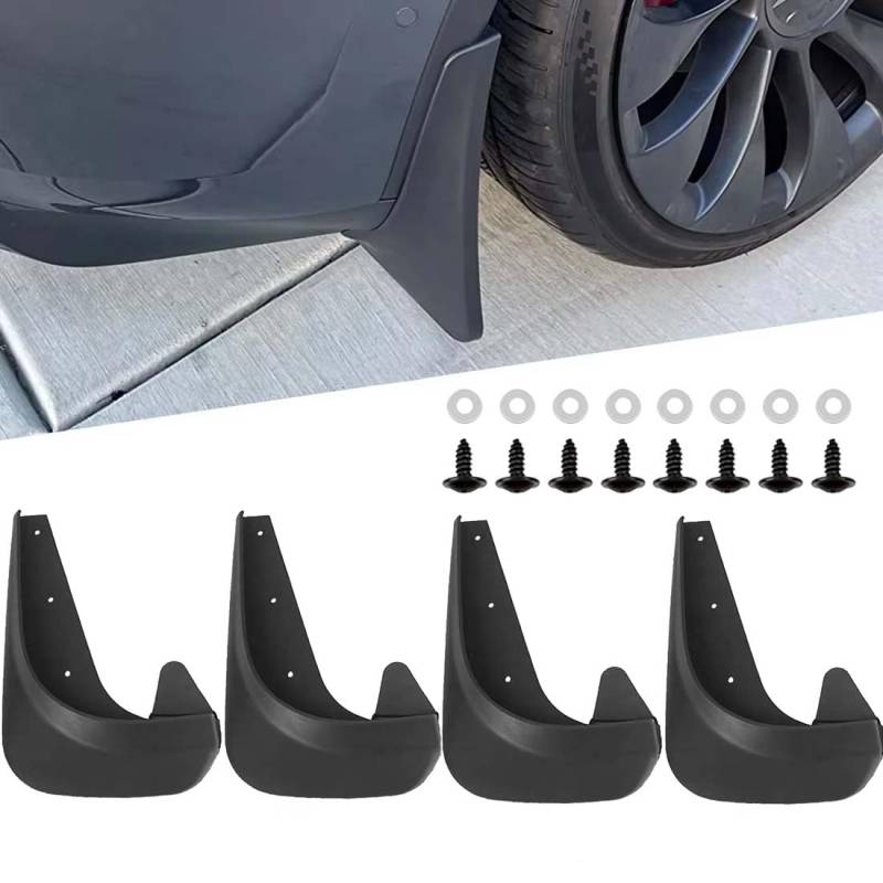 4 Stück Universal Car Wheel Fender, Schmutzfänger Schlamm spritzwassergeschützte Platte Spritzschutz Kotflügel, Kein Bohren Kein Klebeband Schmutzfänger Allwetterschutz Autozubehör von Keeplus