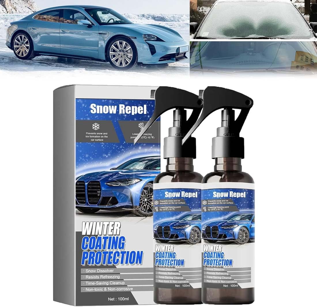 Car Windshield Snow Melting Coating Spray, Enteiserspray Auto Scheibe, Scheibenenteiser Spray, Enteisungsspray,Auto Schneeschmelzspray Enteisungsmittel, Enteisungsmittel Auto, Anti Freeze Spray (2Stk) von Keeplus