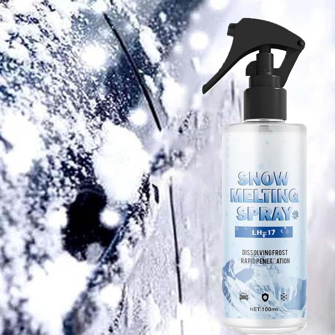 Car & Refrigerator De-Icing and Snow Spray, Automotive Scheibenenteiser Spraydose Entfrosterspray Enteiserspray, Enteiserspray Auto Scheibe Scheibenenteiser Spray für Scheiben Frontscheibe (1PC) von Keeplus