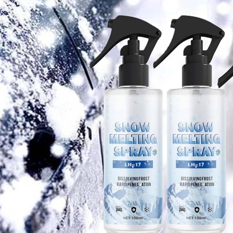 Car & Refrigerator De-Icing and Snow Spray, Automotive Scheibenenteiser Spraydose Entfrosterspray Enteiserspray, Enteiserspray Auto Scheibe Scheibenenteiser Spray für Scheiben Frontscheibe (2PCS) von Keeplus