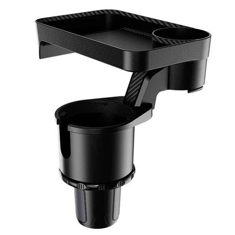 Getränkehalter-Verlängerung im Auto, Cup Holder Expander für Auto Multifunktionales Tablett mit 360° drehbarem Tisch Verstellbare Basis, Universal Multifunktion Auto Wasser Getränkehalter (L) von Keeplus