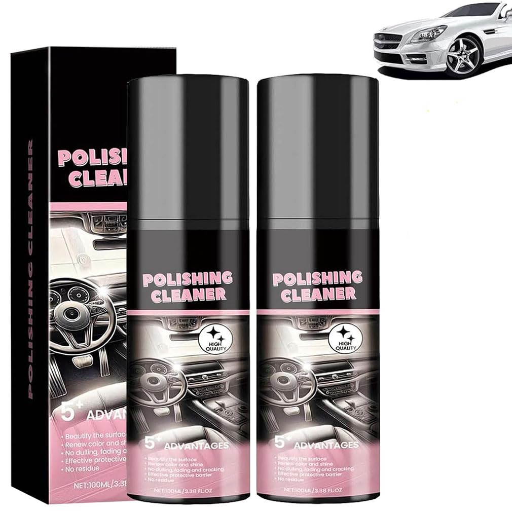 Keeplus Nicetopu Polishing Cleaner, Car Interior Cleaner, Car Interior Polishing Cleaner, Innenraumreiniger, Auto Innenraum Reiniger Set, Innenraumreiniger Auto für Kunststoff, Polsterreiniger (2Stk) von Keeplus