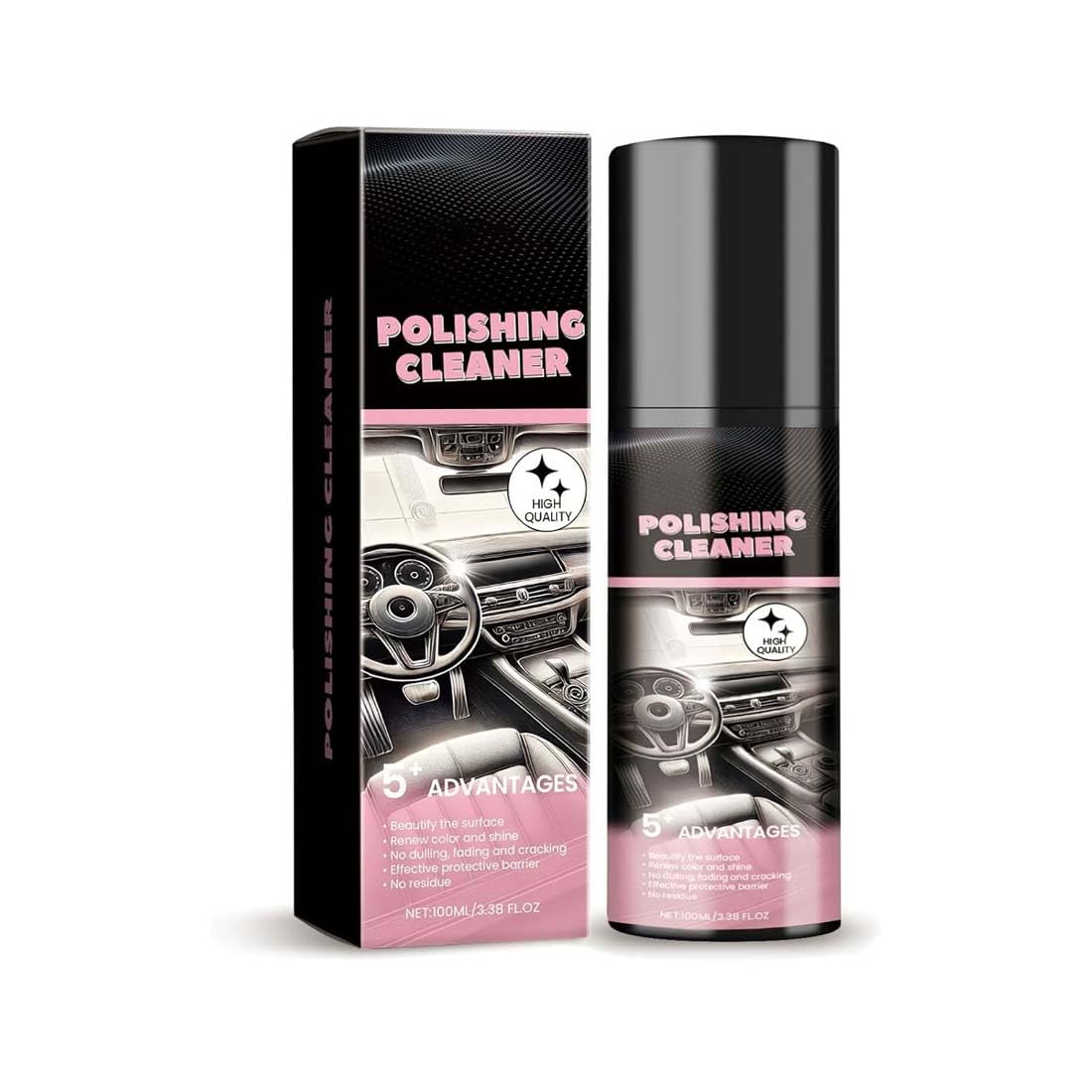 Polishing Cleaner Car Interior Spray, Car Interior Cleaner, Polishing Cleaner Car Interior, Quik Detailer Interior Innenraumreiniger, Autoreinigung Kunststoffreiniger Für alle Oberflächen (1PC) von Keeplus