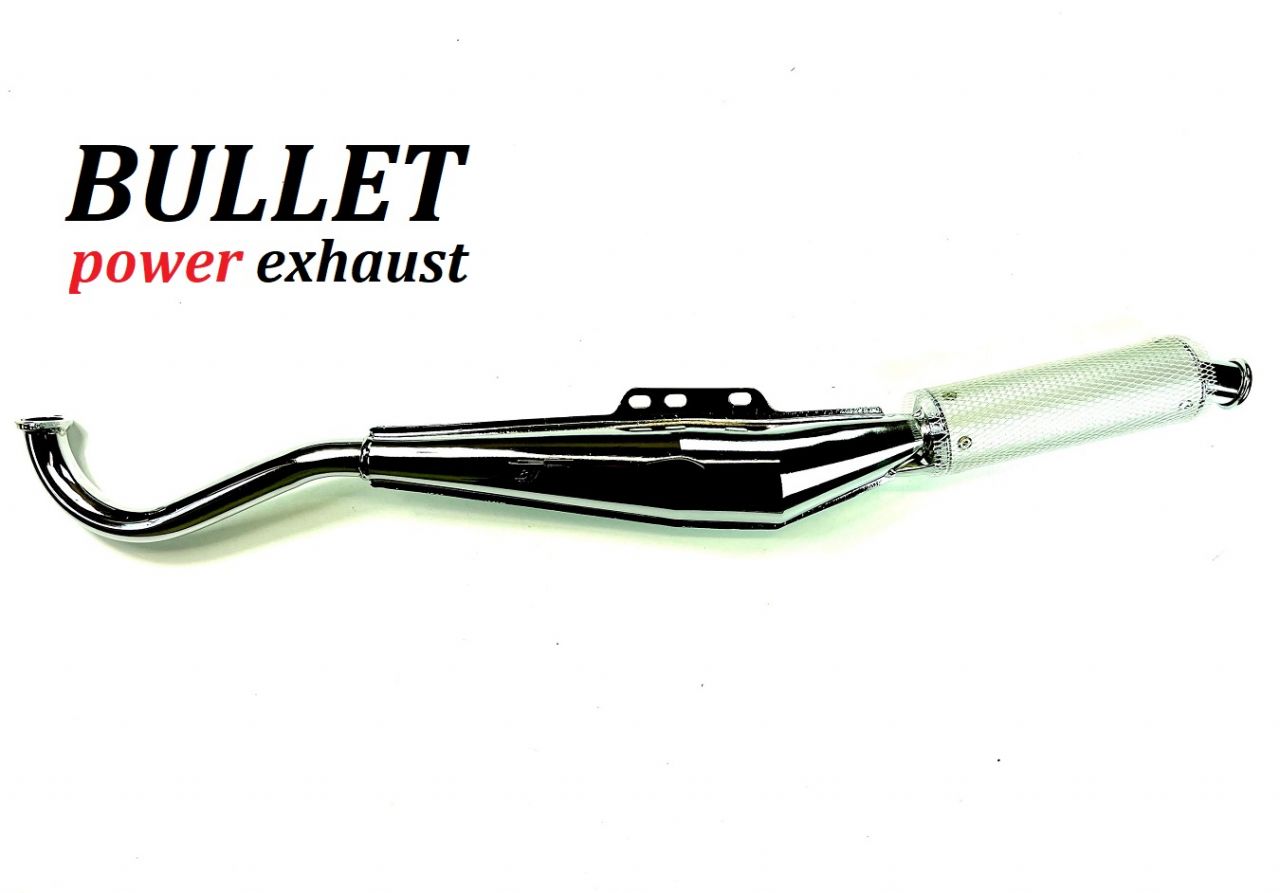 BULLET Rennauspuff Puch Maxi S N inkl. Krümmer mit Flanschanschluss 28mm chrom von Keine Angabe