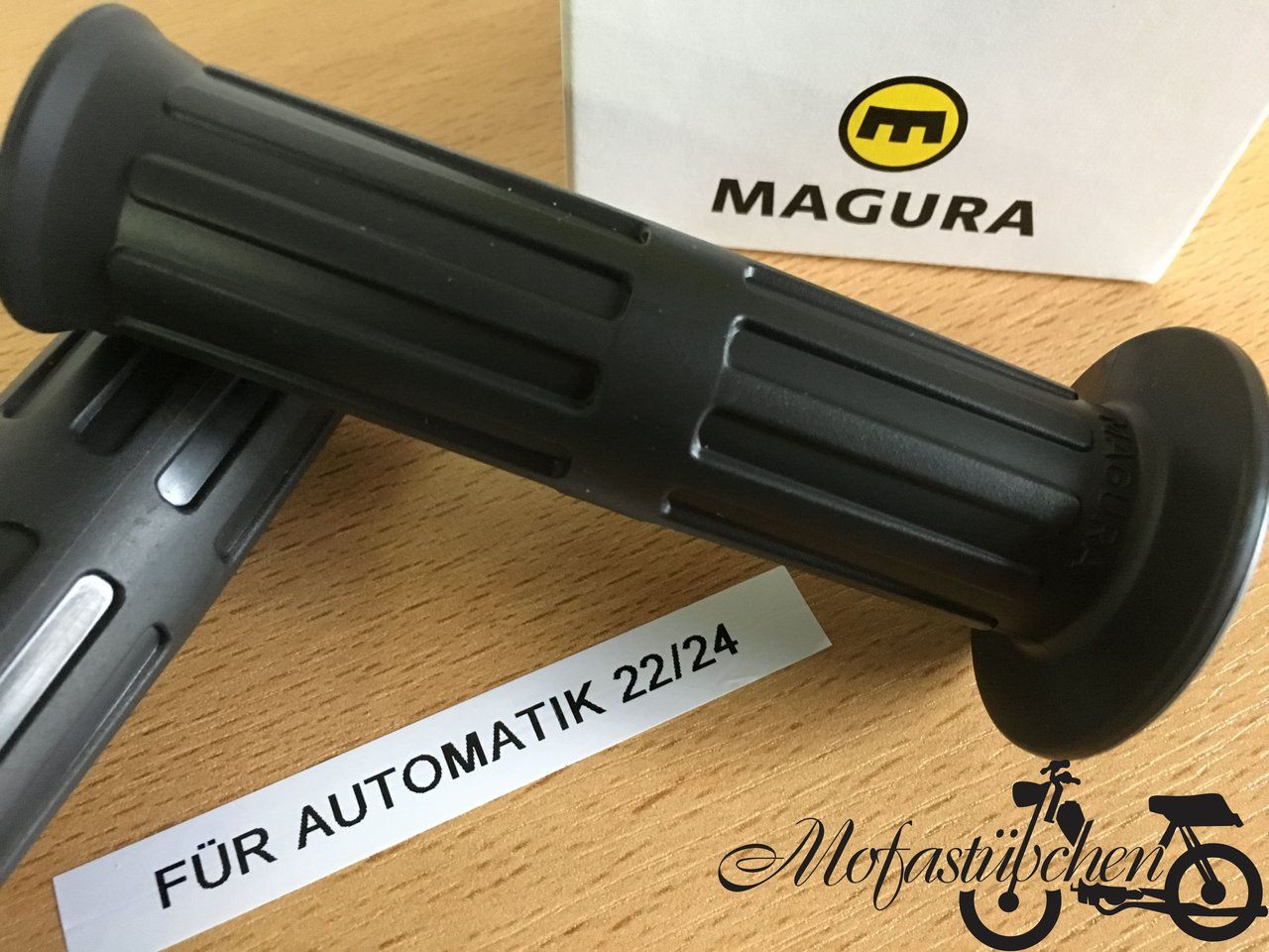 Griffe (2 Stück) Handgriffgummis von Magura Längsrille schwarz 22/24 für Auto... von Keine Angabe