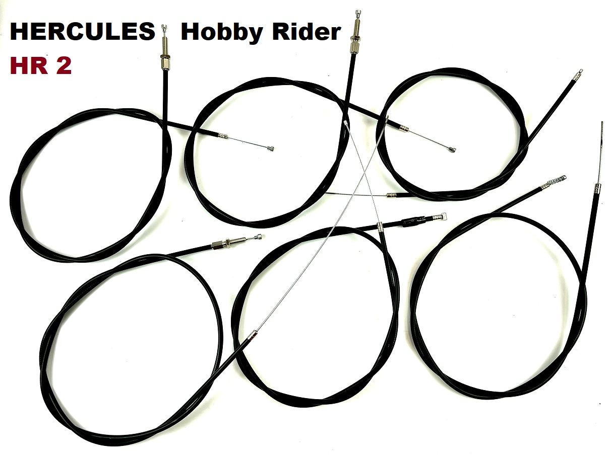 HR2 Bowdenzug SET schwarz 6 Stück für Hercules + DKW HOBBY RIDER Mofa von Keine Angabe