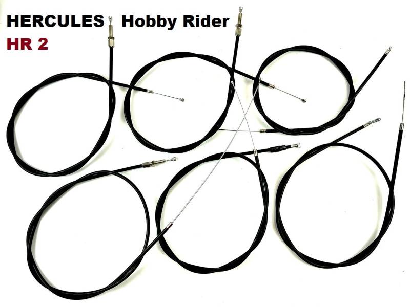 HR2 Bowdenzug SET schwarz 6 Stück für Hercules + DKW HOBBY RIDER Mofa von Keine Angabe