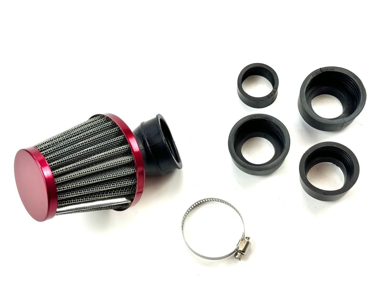 Tuning Rennluftfilter Universal 28-50mm Anschluss / rot eloxiert von Keine Angabe