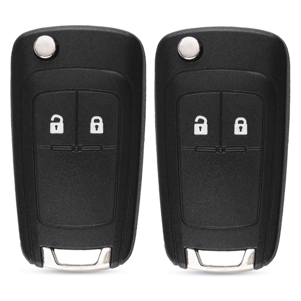 Kelay 2 Tasten Autoschlüssel Gehäuse Fernbedienung Ersatz kompatibel für Opel Buick Astra Insignia Vectra Chevrolet Cruze Spark Captiva Orlando Black-2 pcs von Kelay