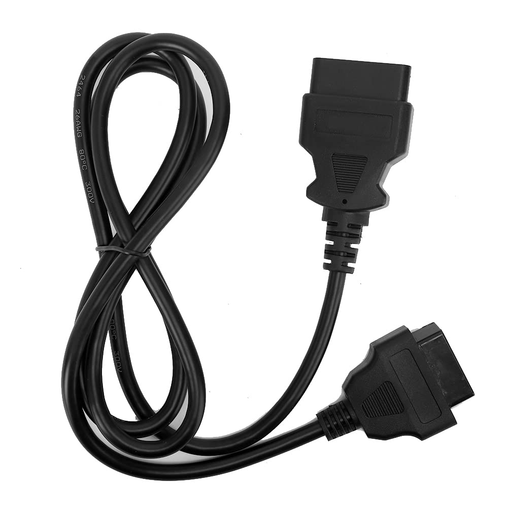 16Pin Auto Diagnose Adapter Kabel Männlich Weiblich OBD Verlängerungskabel 1,5 m 4,9 ft Verbessern Sicherheit Fahrzeug Auto Diagnose Werkzeug Schwarz von Kelepu