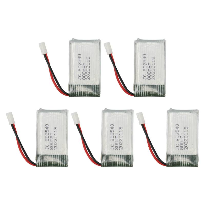 Kelepu 5PCS 802540 800mAh RC Drone Batterie Tragbare RC UAV Backup Batterie Zubehör für SYMA X5C X5C 1 X5 X5SC X5SW M68 K60 von Kelepu