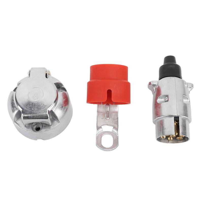 Kelepu DC12V 7-poliger Anhängerstecker-Steckdosensatz, Aluminiumlegierung, Leichter, robuster Anhängeradapter für Autos, Wohnmobile, LKWs von Kelepu