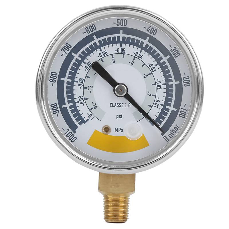Kelepu Manometer, genaue Vakuumpumpe für Luftinstrumente, 0–14 psi, NPT, 1/8 Zoll Anschluss für die Messung von Wasserzählern zu Hause, Edelstahl 304 von Kelepu