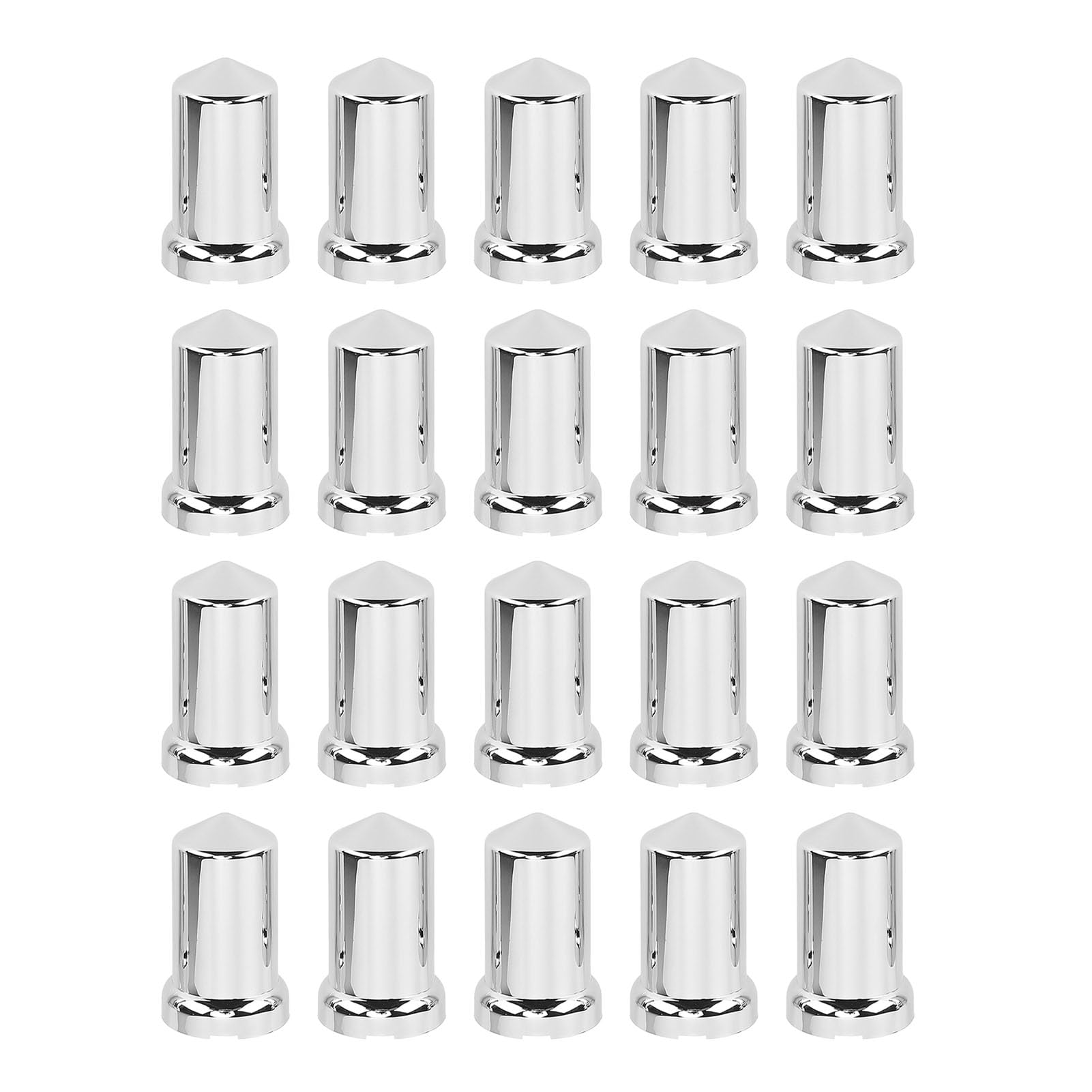 Kelepu Radmutternabdeckungen, ABS-Chrom-Kunststoff, Anti-Flansch-Radkappen für LKW-Anhänger, Fahrzeuge (20Pcs) von Kelepu