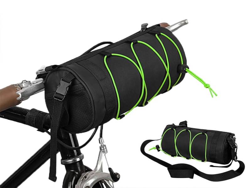 Kellegour Lenkertasche Fahrrad,Fahrrad Lenkertasche,Schultertasche Fahrradtasche,Multifunktional Fahrrad Lenkertasche Wasserdicht,mit Schultergurt,für Rennrad Mountainbike Radfahren Reisen(Schwarz) von Kellegour