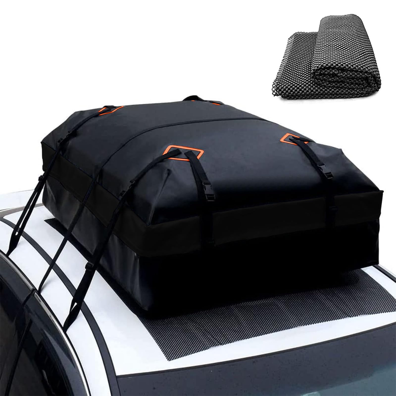 Dachbox Auto 425L, 600D wasserdichte Dachtasche, Auto Dachkoffer mit Antirutschmatte, Auto Dachbox Faltbar für mit/ohne Gepäckträger, Dachtasche Gepäckbox für Vans, SUVs von Kensbro