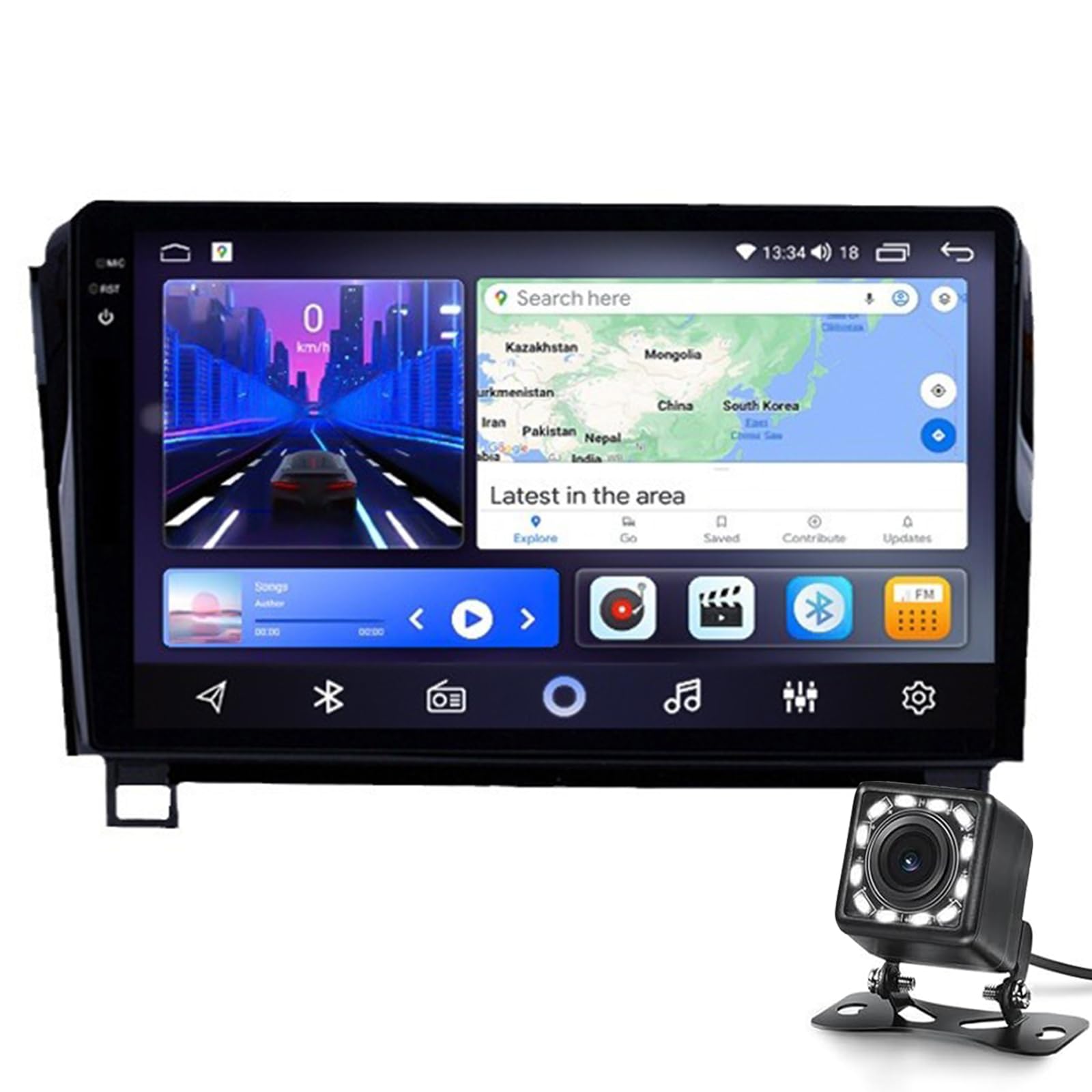 5g Wifi Android 14 Auto-stereo Für Tundra 2007-2013/sequoia 2008-2018 9 '' Touchscreen Stereo Stereo-carplay-carplay Android Car Gps Navigation Bt5.1 Fm Rds Dab Dsp Mit Ahd-kamera(Color:M200S) von Keoaiob