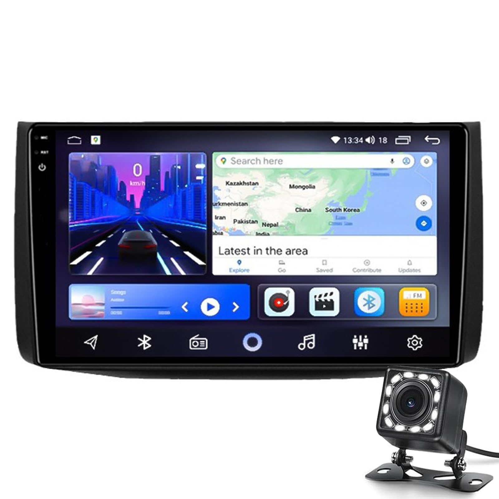 9" IPS CarPlay Bildschirm Autoradio für C-H-EV-RO-LEt Lova Aveo 2006-2011 GPS Navigation mit Wireless CarPlay & Android Auto, 1080P Rückfahrkamera, Bluetooth 5.0, FM, WIFI SWC Sprac(Color:8G+128G 2K) von Keoaiob