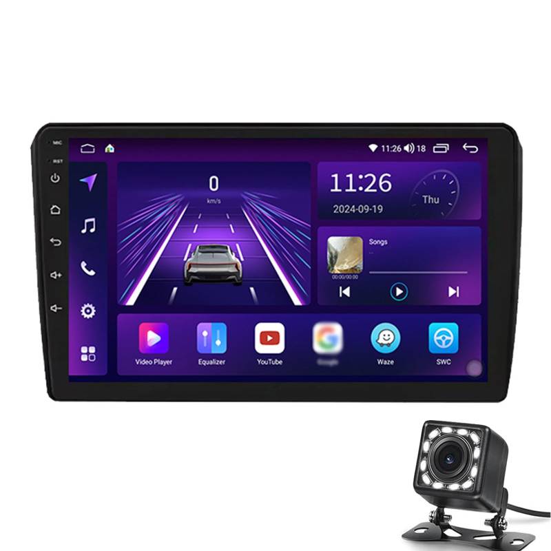 9 Zoll Bildschirm 2 Din Auto Stereo Android 13 Für A3 8P 2003-2013 Autonavigation In-dash-auto-audioempfänger Unterstützung Carplay Android Auto Fm Radio Voice Control Handfree(Color:4-Core 1+32G) von Keoaiob