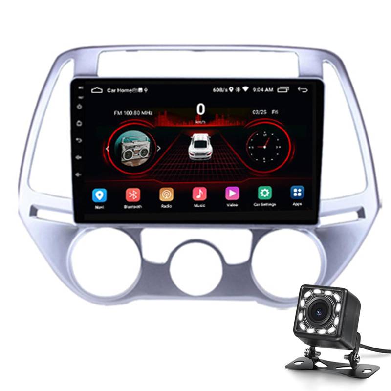 9 Zoll Bildschirm 2 Din Auto Stereo Android 13 Für H-yundai l20 2012-2014 Autonavigation In-dash-auto-audioempfänger Unterstützung Carplay Android Auto Fm Radio Voice Control Hand(Color:8-Core 6+128G) von Keoaiob