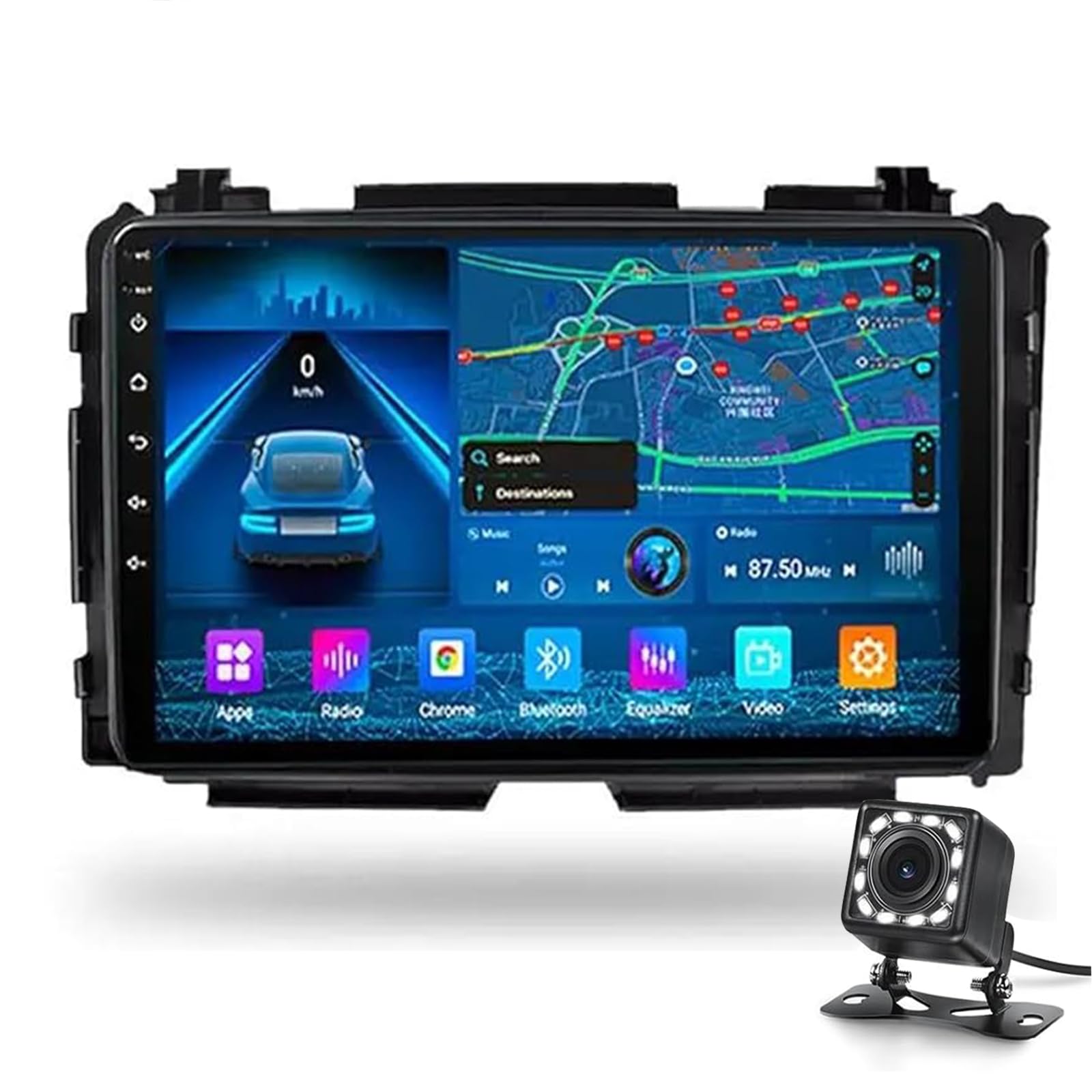 9 Zoll Doppel-din-auto Stereo Hd Touchscreenauto Radio Für Hon-da Hr-v Hrv Xrv Vezel 2013-2019 Gps Navigation Bluetooth Fm Radio Support Wifi Mirror Link Usb-eingangs- Und Umkehrk(Color:8-Core 8+128G) von Keoaiob