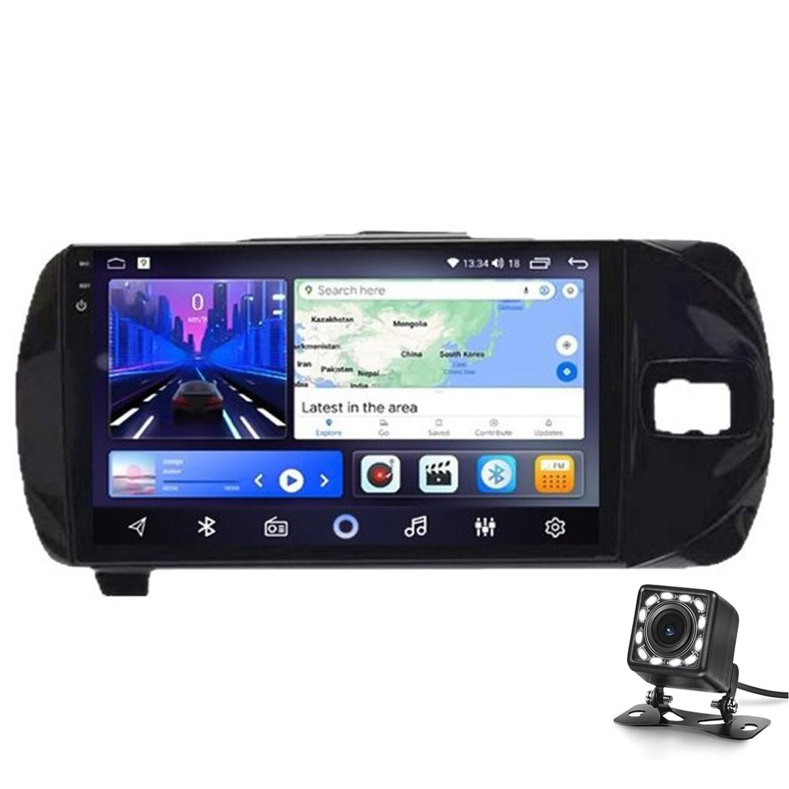 9 Zoll Double Din Android 14 Auto Stereo Für Vitz 3 2014-2019 Mit Gps-navigation Wifi Ahd Backup-kamera Lenkradsteuerung/swc Bluetooth Carplay Fm Radio Touch Screen Mp5 Am(Color:8-Core 6+128G) von Keoaiob