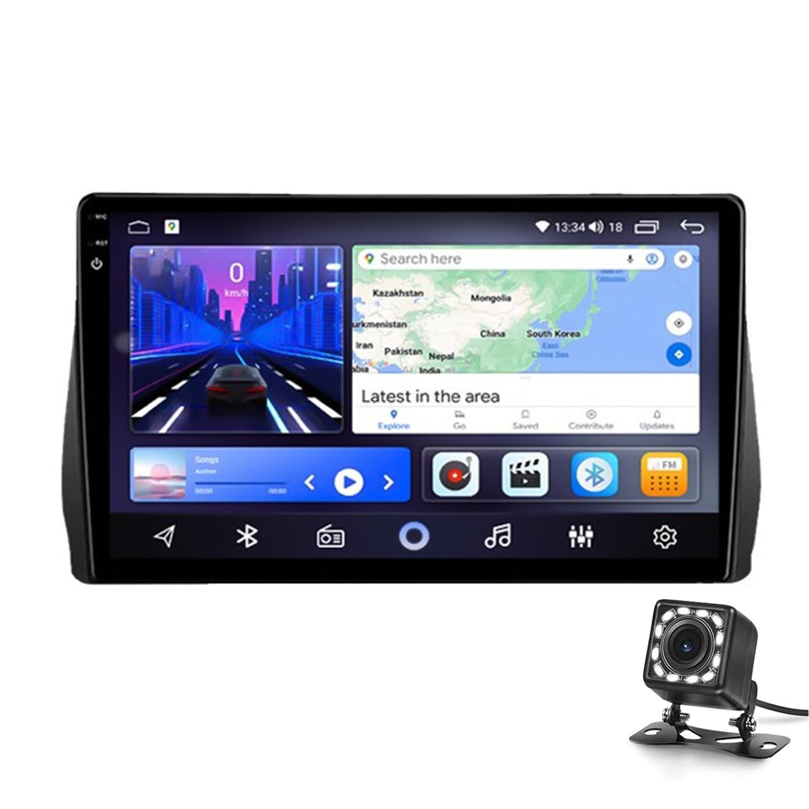 9 Zoll Drahtloses Auto-stereo Für Wunsch 2009-2012 Gps-navigation Mit Carplay & Android Auto Tragbarer Touchscreen Für Car 1080p Backup-kamera/vedio Player/sprachsteuerung/mirror Lin(Size:8G+256G) von Keoaiob