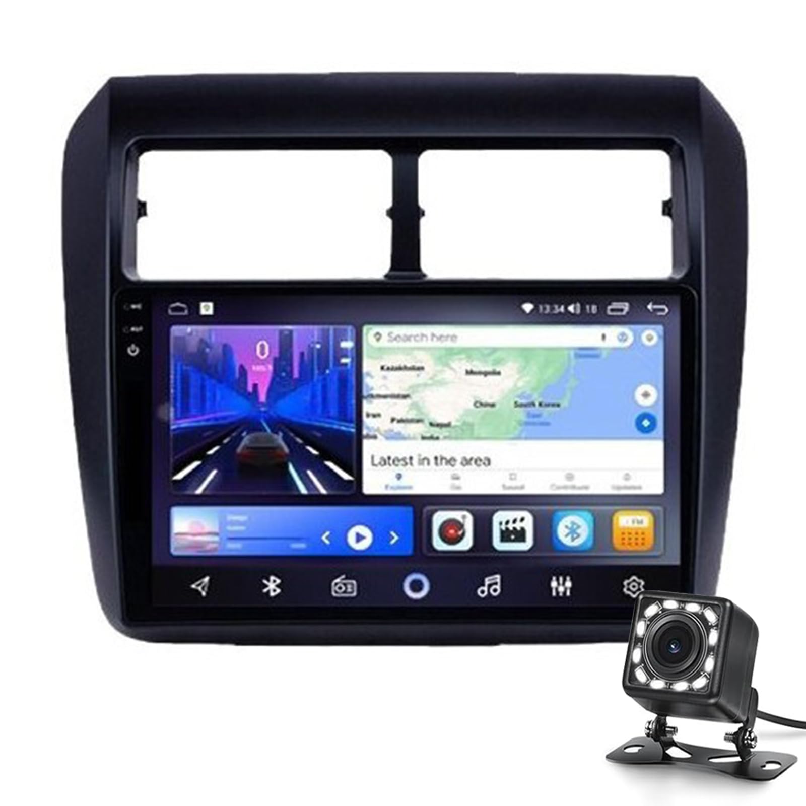 9 "drahtloses Auto-stereo-bluetooth Für Agya/wigo 2013-2019 Mit Drahtlosen Carplay Android Auto, Tragbarer Auto-audioempfänger 4g Dsp Wifi Gps Navigation Support Ahd Camera Dab+ Dvr(Size:6G+128G) von Keoaiob