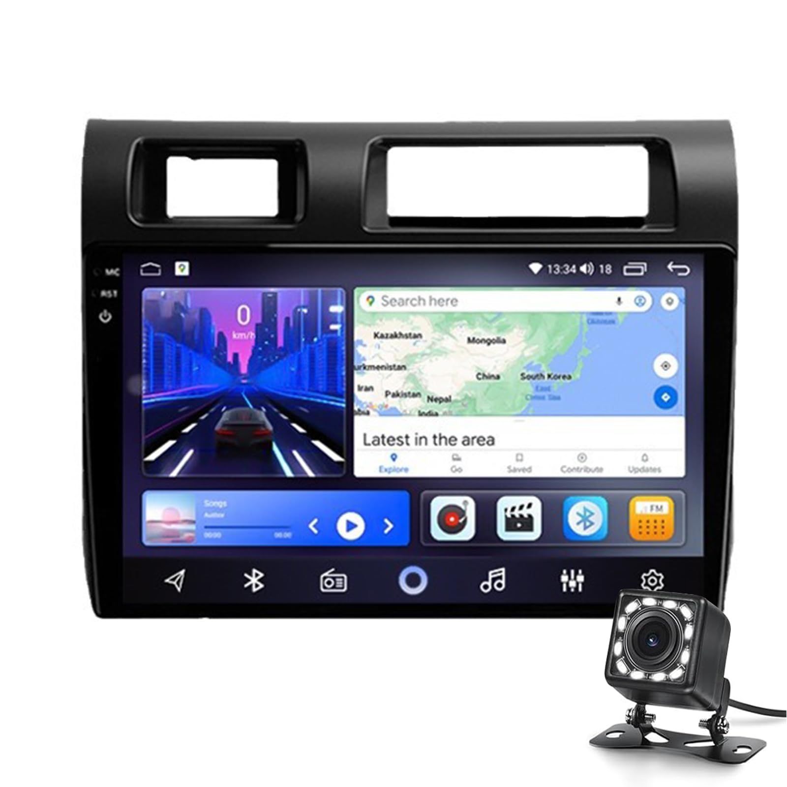 Android 13 Car Radio Stereo Für Pickup Land Cruiser Lc70 2007-2020, Wireless Carplay & Android Auto Mit 2g+32g-unterstützung Bluetooth/sprachsteuerung/gps/wifi/backup-kamera/swc/fm 9(Size:6G+128G) von Keoaiob