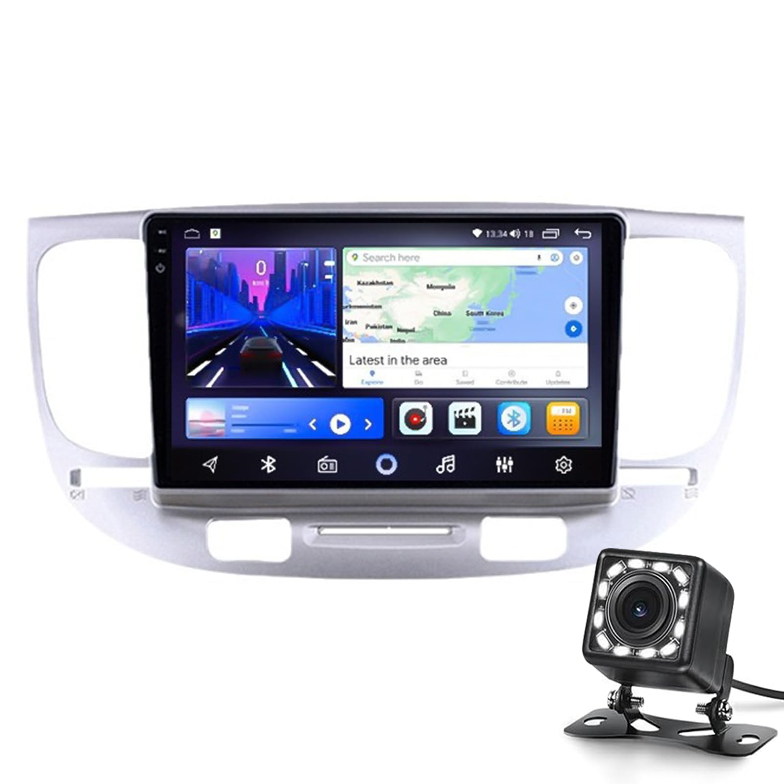 Android 14 2 Din Autoradio Stereo Für K-i-A Rio 2005-2011 9 '' Touchscreen Autoradio Autozubehör Multimedia Video Player Unterstützung WiFi FM Bluetooth Sprachsteuerung(Color:8G+256G) von Keoaiob