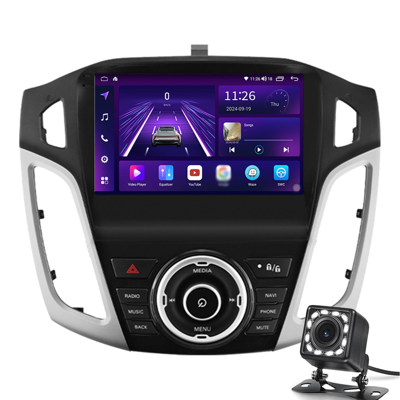 Android 14 9 '' Auto Stereo Double Din Für Fo-rd Focus 3 Mk3 2011-2017 Navigationsstecker Und Spielauto-radio Stereo Bluetooth Sat Nav Gps Unterstützt Vollständige Rca-radsteuerun(Color:8-Core 6+128G) von Keoaiob