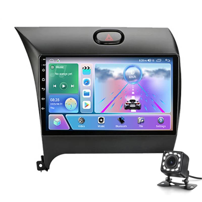 Android 14 9" Car Play Screen Für K-i-A Cerato 3 / K3 2013-2017 Phone & Carplay Android Mit HD-Rück- Und Frontkameras, GPS-Navigation, Bluetooth, Freisprech-Sprachsteueru(Size:M2:1+32GB,Color:schwarz) von Keoaiob