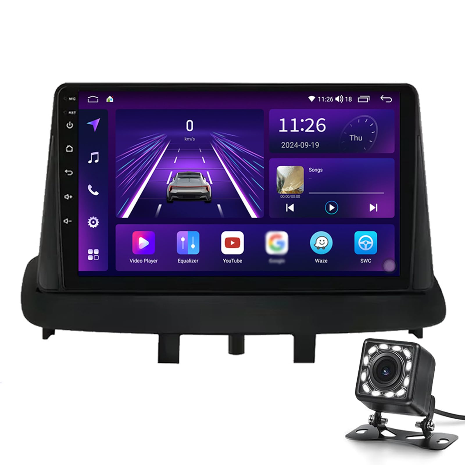 Android 14 Auto Screen Car Stereo Für Renault Megane 3 2008-2014 9-zoll-carplay-bildschirm Für Auto Mit Backup-kamera, Auto-audioempfänger Mit Bluetooth Fm Siri Mirror Link Aux Aux(Color:4-Core 2+32G) von Keoaiob