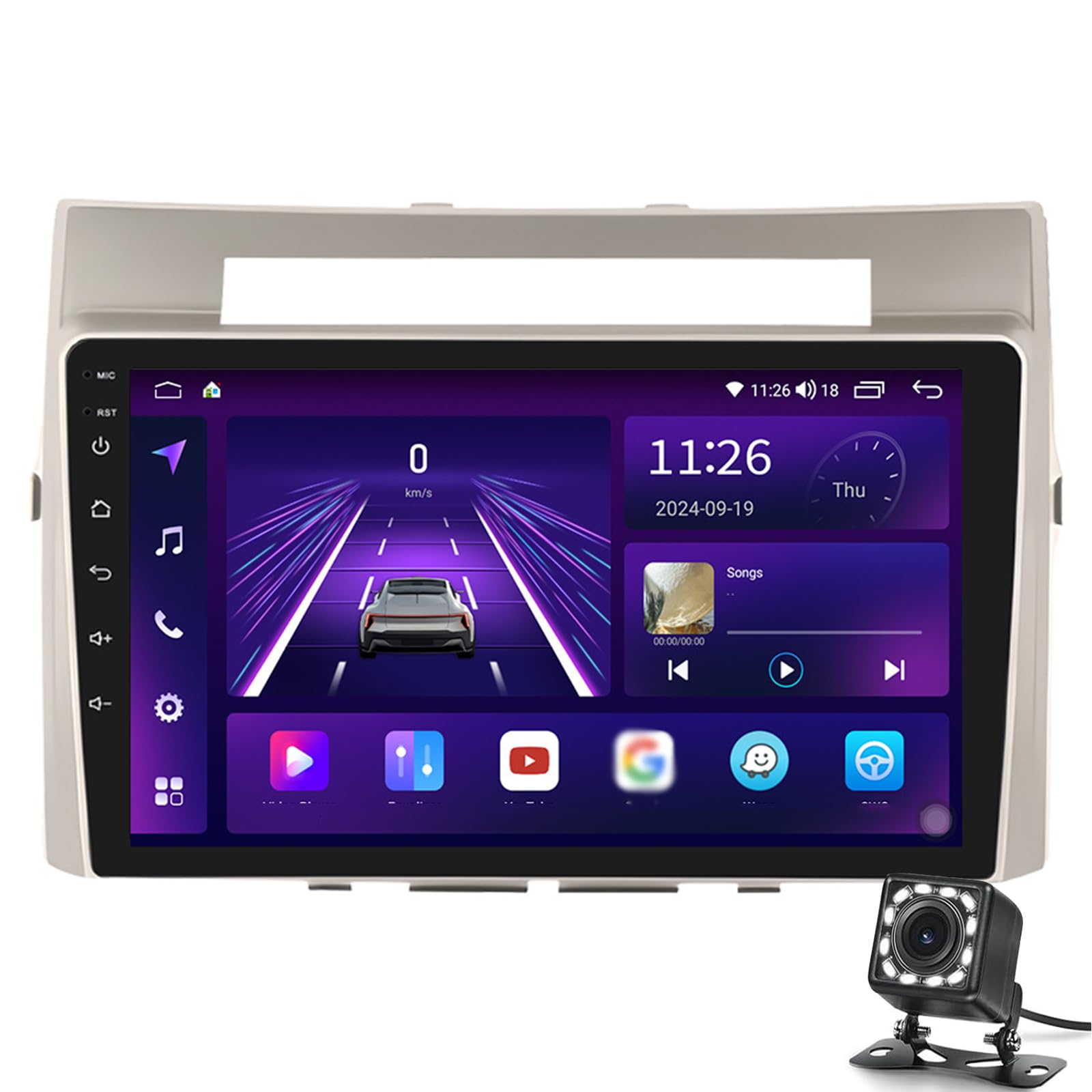 Android 14 Auto Stereo Für 2004-2009 Corolla Verso Verso Ar10 Mit Drahtlosen Carplay Android Auto, 9 Zoll Hd Touchscreen Bluetooth Car Radio Mit Gps-navigation Wifi Fm/rds Usb Ahd-k(Color:WIFI 1G+32G) von Keoaiob