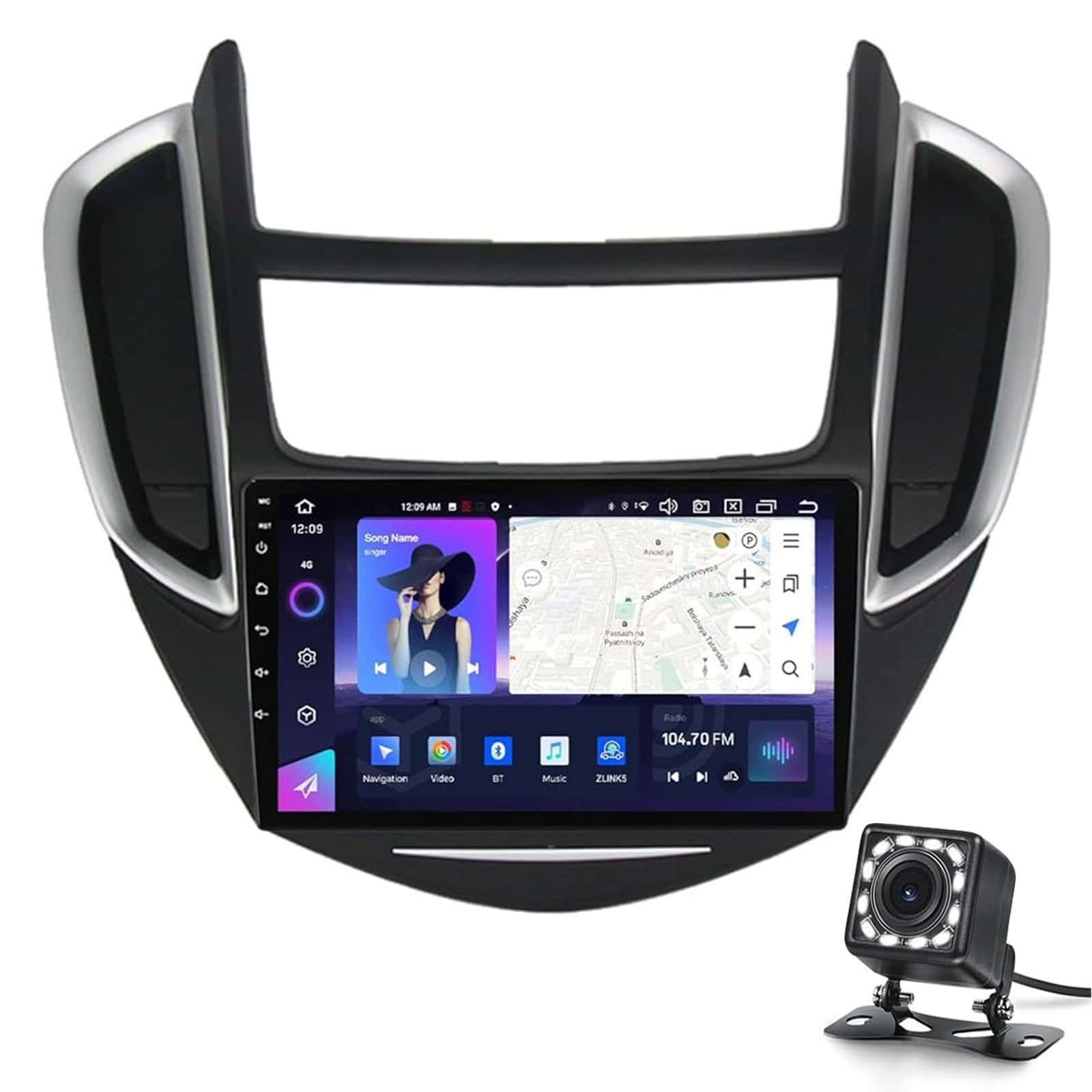 Android 14 Auto Stereo Für Chevrolet Tracker 3 2013-2017 Gps-navigation Fm Rds Radio 9 Zoll Bluetooth 5.0 Kopfeinheit Mit Drahtloser Carplay Android Auto Wifi Dsp Lenkradsteuerung(Size:NF-7:8+256GB) von Keoaiob