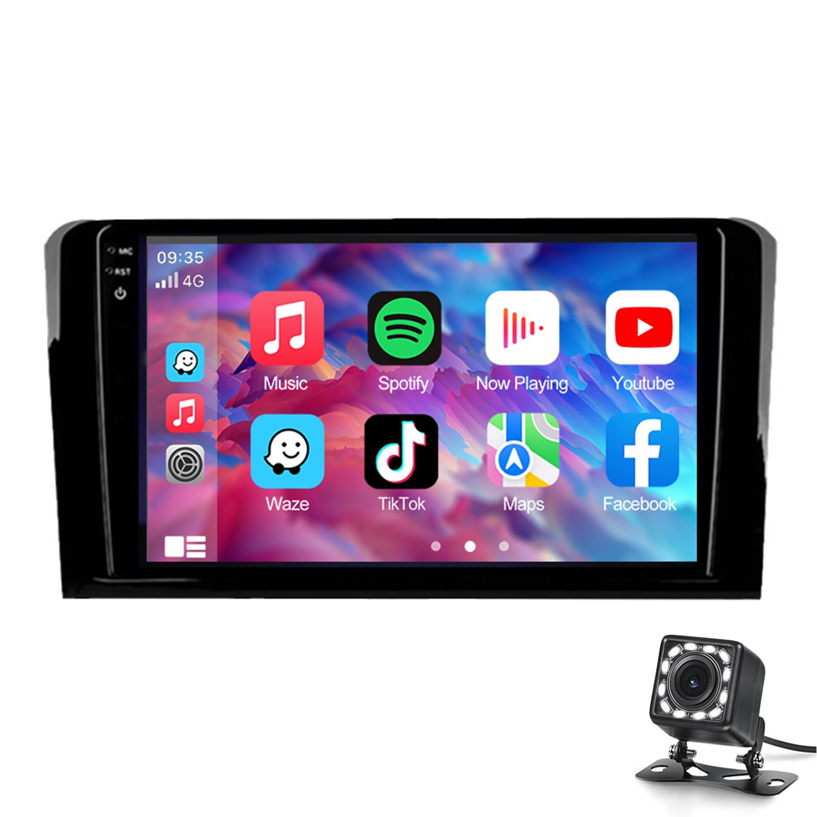 Android 14 Auto Stereo Gps-navigation Für Ml Gl 2005-2013 9 Zoll Ips Touchscreen Multimedia Player Eingebaute Drahtlose Carplay, Bluetooth Support 4g Wifi Carplay Swc Dsp Mirror Lin(Color:8G+256G 2K) von Keoaiob