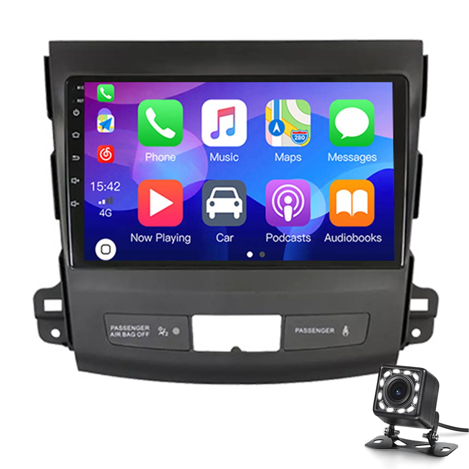 Android 14 Auto-radio-stereo-gps-navigation Für Mitsubishi Outlander 2005-2012 Doppel-din Hd Multi-touch-bildschirm Carplay 9 Zoll Okta Core Android Auto Car Auto Auto Play Wifi Bluetooth(Color:M150S) von Keoaiob