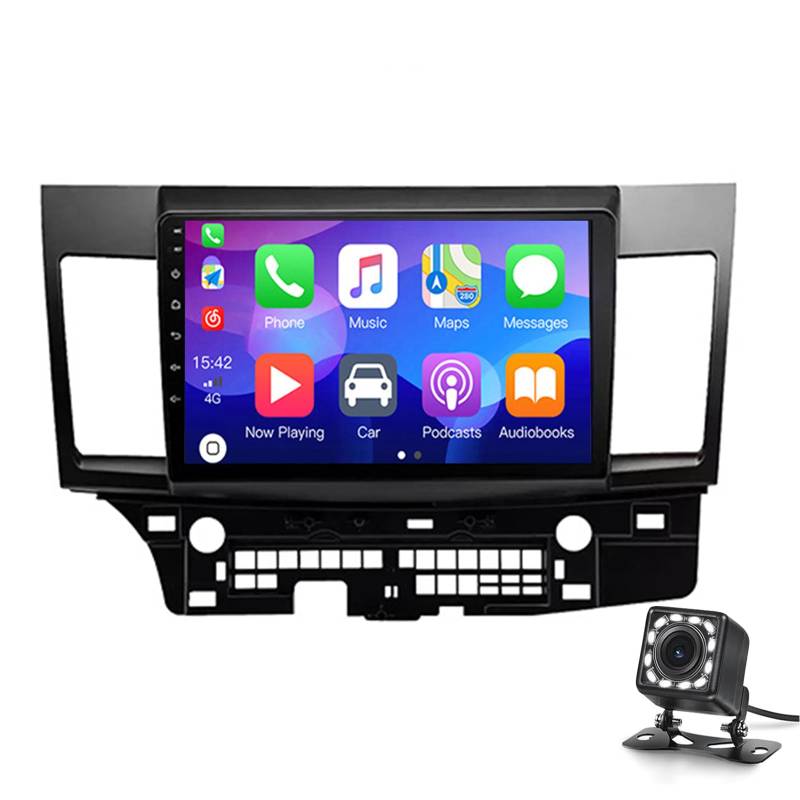 Android 14 Auto-radio-stereo-navigationskompatibel Mit Mitsubishi Lancer 2007-2012 Multimedia Player Gps-navigation Fm-empfänger Mit Ips-touchscreen Support 4g+wifi/carpl(Size:M4:4+64GB,Color:Schwarz) von Keoaiob